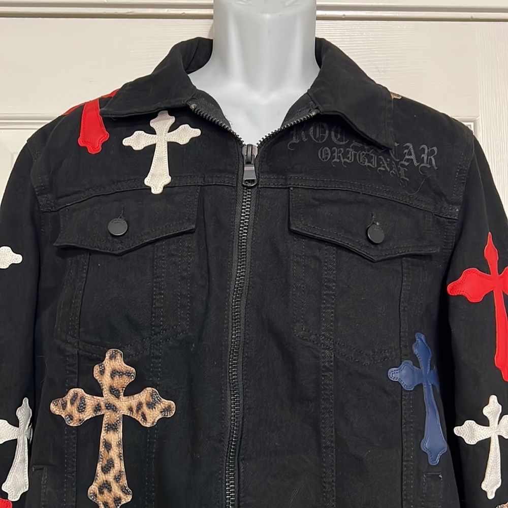 Rockstar Original Black Denim Patchwork Jacket, S… - image 2